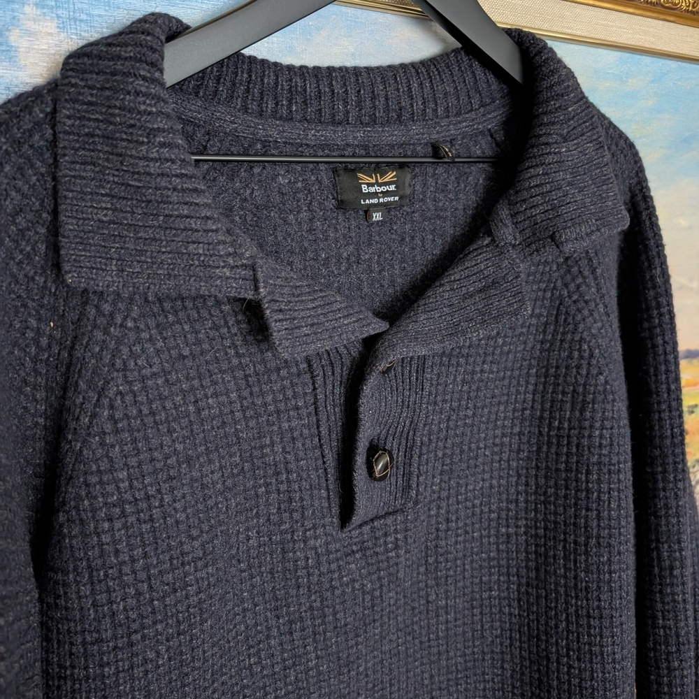 Barbour Navy Blue Men's Cardigan Sweater
